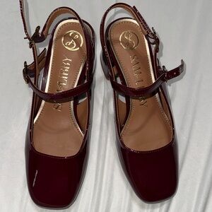 Sam & Libby Women's Grace Block Heel Slingback Mary Jane Pumps